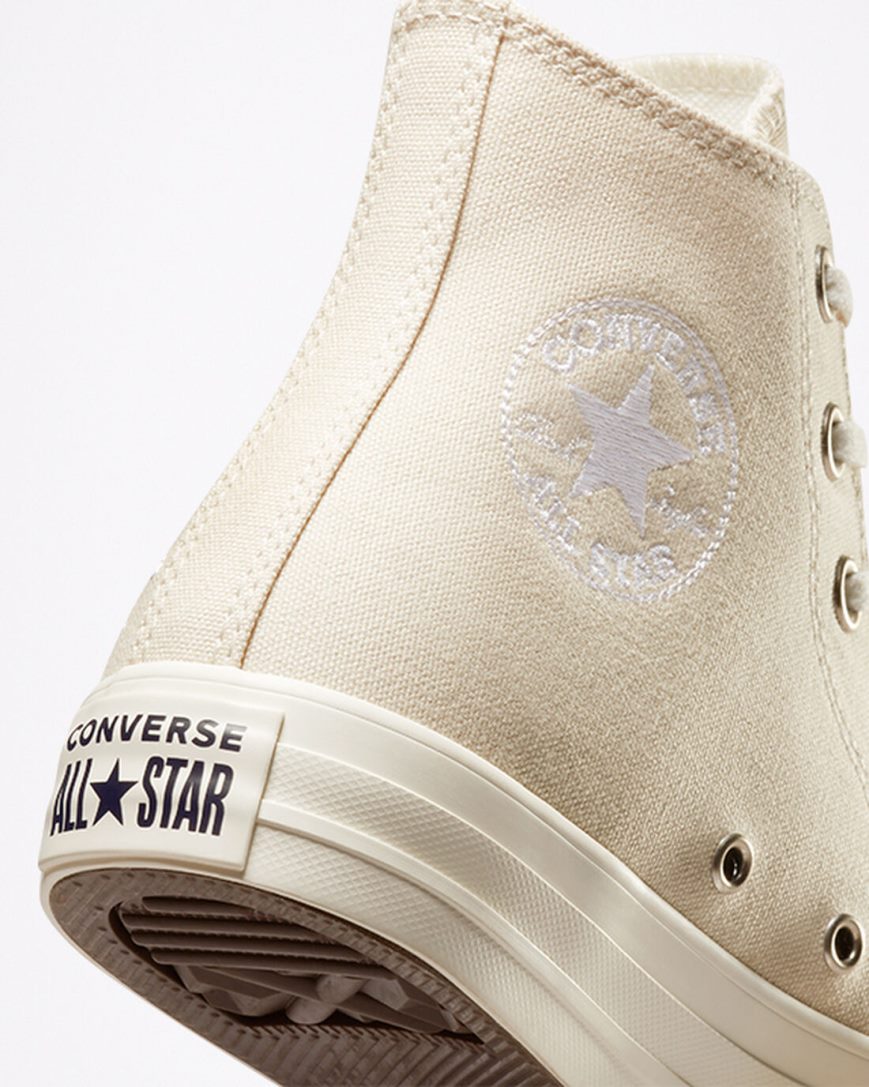 Tenisky Vysoke Converse Chuck Taylor All Star Embroidered Floral Damske Béžové Biele | SK ERJAW1